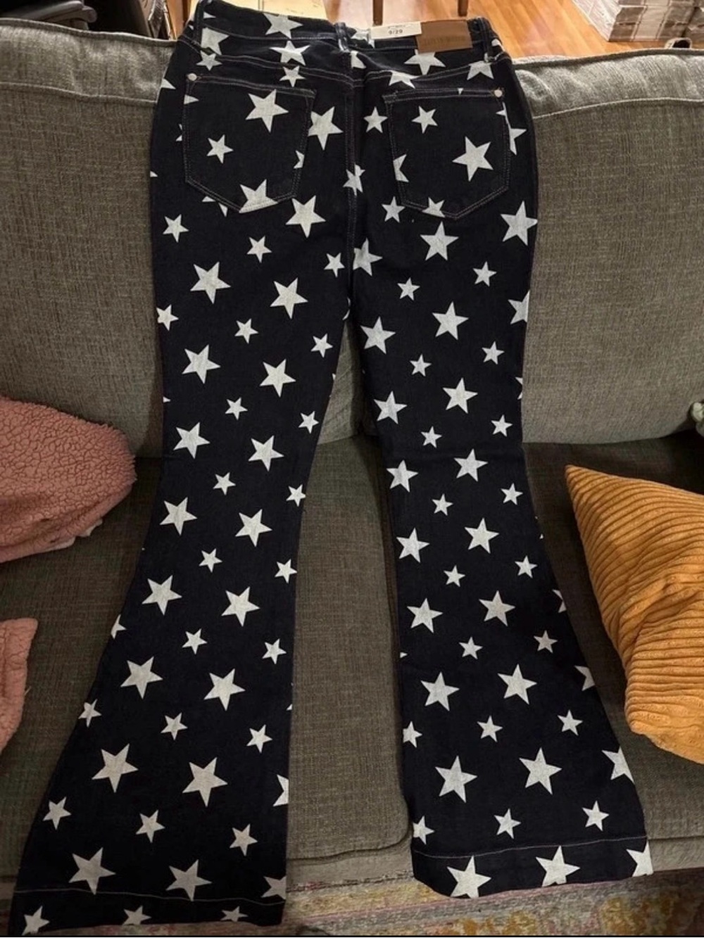 Woman’s Judy Blue Denin Star-Print Flare Jeans
